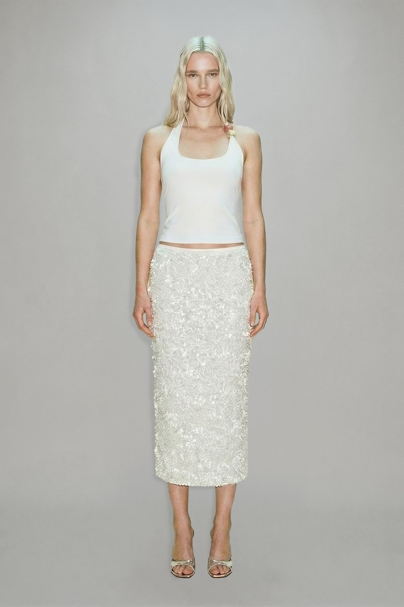 Chloe Midi Skirt in White — ATOIR