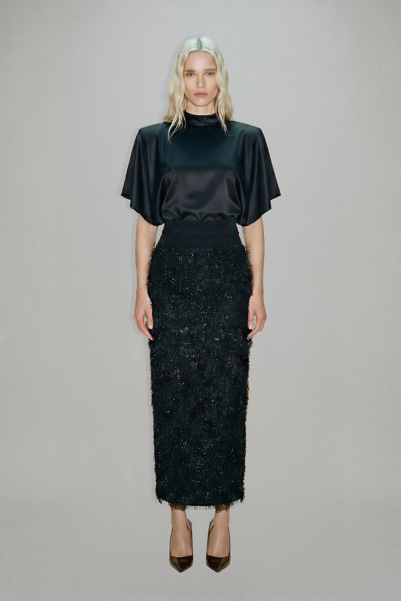 Nina Fringe Skirt in Black — ATOIR