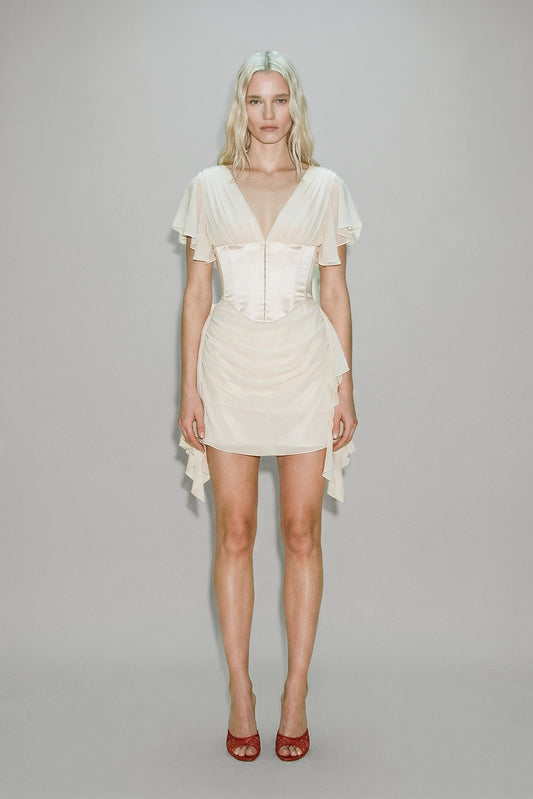 Romee Mini Dress in Ivory — ATOIR