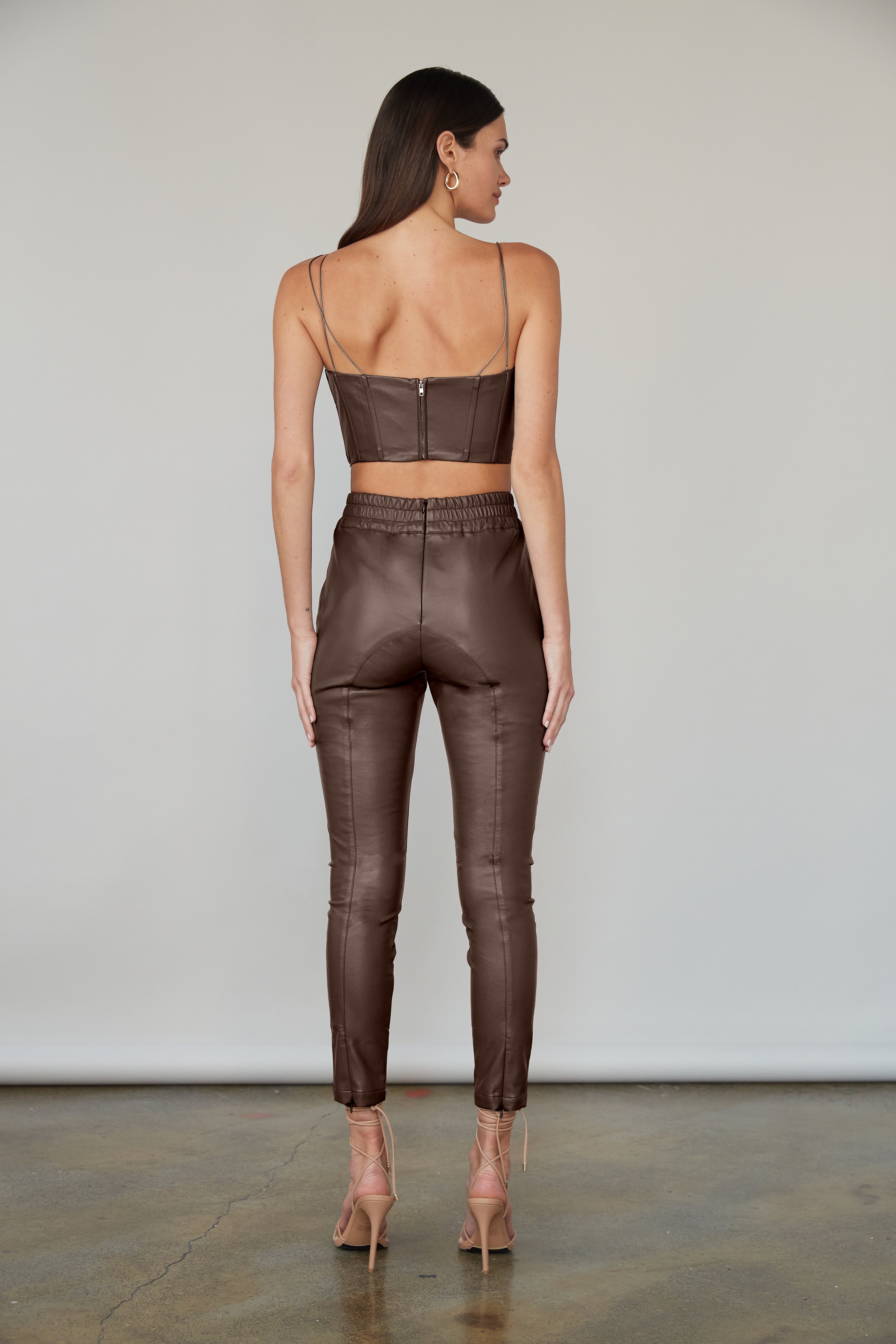 Gray hot sale leather pants