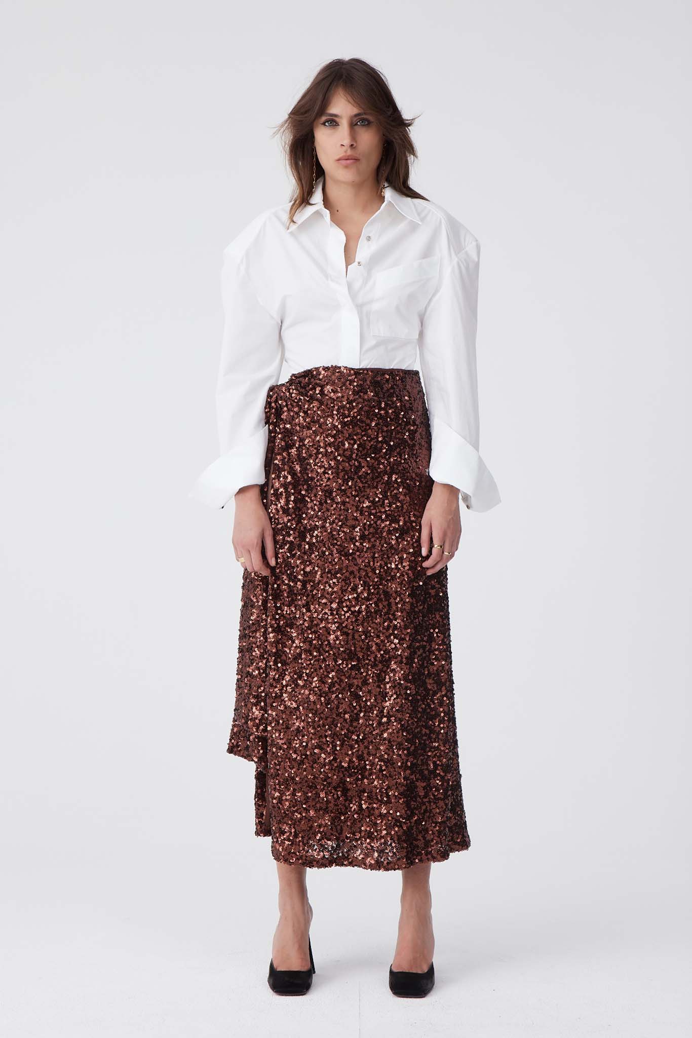 Leonita sequin shop midi skirt