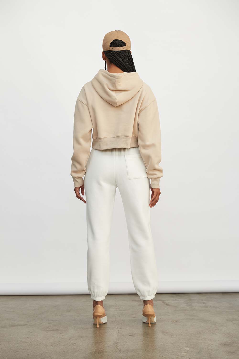 Nike mini swoosh oversized cropped online zip through hoodie in oatmeal